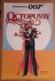 1983 OCTOPUSSY -RARE 50cm x 35cm ORIGINAL UK MINI TEASER QUAD POSTER JAMES BOND