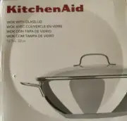 KitchenAid Stainless Steel Wok with Glass Lid, 12.5", 32cm. NEW