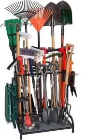 Rust Resistant Garage Tool Rack with 10 G-Hooks - Sturdy Garden Storage