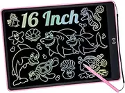 16Inch LCD Writing Tablet for Kids Toys, Colorful Doodle Board for 3 4 5 6 7 8 Year Old Girls Boys, Toddler Gifts Drawing Pad for Birthday Travel Essentials, Pink