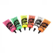 6 x 50ml Sunburst UV Glow Neon Face & Body Paint With Free Blacklight