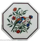 12" Marble corner sofa side Table Top Inlay Handicraft Work Home Decor