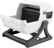 Pet Scene Cat Litter Box Tray Large Hooded Semi Automatic Toilet Pet Furnitur...