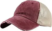 [Generic] Baseball Unisex Messy Cap Buns Visor Plain Hat Ponytail Trucker Baseball Caps Cool Cap