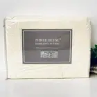 NWT 1000 TC Thread Count King THREE GEESE HOME COLLECTION Ivory 4 Pc Sheet Set