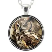 Owl Pendant Necklace, Handmade Whimsical Avian Art, Nature Inspired Jewelry