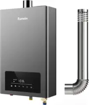 Propane Gas Tankless Water Heater with Vent Pipe, Indoor Max 3.6 GPM, 80,000 BTU