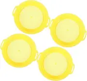 4pcs Mining Sieve Test Sifter Sand Sieve Potable Mesh Pan Handheld Sifting Pan Rock Sifter Handheld Filter Pan Panning Filter Pan Sand Sifter Filter Pan for Mine Plastic Yellow Milisten
