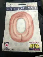 40" Number 0 - Rose Gold Megaloon Foil Mylar Balloon Pack of 1 by Betallic New!!