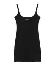 Versace Logo Embroidered Sleeveless Dress 1,2,3,4,5 black