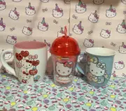 Hello Kitty Ceramic Mug Sanrio Valentines Day gift set balloon hearts tumbler