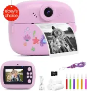 Kids Camera Instant Print 48MP Digital Camera 1080P Video Selfie Toy 32GB Card P