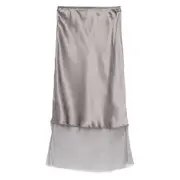 [The Garment] The Garment Catania Silk-panelled Slip Skirt 6 UK GREY