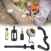 For Stihl MS180 MS170 018 017 Chainsaw Oil Pump Gear Fuel Hose Filter Kit For Outdoor Work Silver