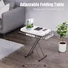 Adjustable Folding Snack Desk Laptop Table Small Computer Desk+Anti-Skid Cover