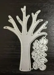 Bare Tree Plus Leaves Metal Cutting Die Card Scrapbook Journal #5103
