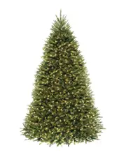 National Tree Company 9ft Dunhill Fir Hinged Tree with Clear Lights