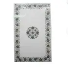 6'x3' white Marble Table Top Inlay Dining Coffee Center Hotel garden decor table