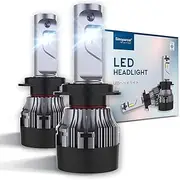 Sinoparcel H7 LED Headlight Bulbs High or Low Beam Headlight, Fog Light Bulb -60W/Set- Cool White Super Bright Conversion Kits, Pack of 2