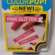 NEW DYMO COLORPOP Authentic Label Maker Tape D1 White Print On Pink Glitter