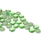 Glass Beads,36pcs Flat Glass Gemstone Green Mixed 0.44lbs Glass Pebbles