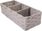 Baskets Storage Container Woven Storage Basket 3 Compartment Organizer Holder Makeup Organizer Pen Holder Storage Container for Sundries Keys Vanity Wicker Basket Wicker Baskets