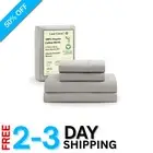 4-Piece King Bedding Set - Soft Percale Organic Cotton Sheets in Snowdrop Color