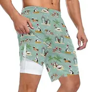 [ZZXXB] Mariner Bulldog Dachshund Athletic Shorts for Men with Pockets 2 in 1 Quick Dry Running Shorts S-3XL