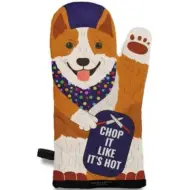 Welsh Corgi Dog Kitchen Oven Mitt Chop It Like It's Hot Made in USA