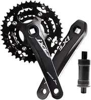 Bicycle Crankset, Mountain Bike Cranksets 170mm Square Tapered Crank Arm 64/104BCD Aluminum Alloy MTB Crankset 42-32-24 44-32-22T Narrow Wide Chainring with BB