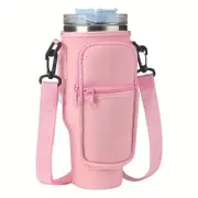 Water Bottle Carrier Bag with Phone Pocket for Stanley 40oz Tumbler with Handle Neoprene Water Bottle Holder Pouch with Adjustable Strap Bollus - Stanley Cup Accessories