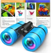 Toys for Boys Ages 3-7: LET'S GO! Kids Binoculars with Bird Light Blue
