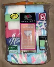 Fruit Of The Loom Size 14 Girls Tagless Cotton Bikinis Underwear 14 Pack