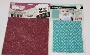 Iron-On Transfer Sheets 4 Colors Glitter 1 Quatrefoil Flock Craft Heat Press NEW