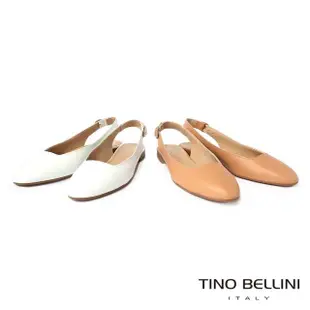 【TINO BELLINI 貝里尼】Tino Bellini義大利進口法式優雅後釦帶平底鞋FS0T0001(米)