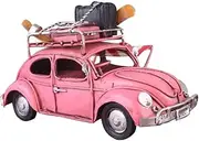 Veemoon Vintage Iron Beetle Car Model Decorative Craft Desktop Ornament for Home Office Decoration Retro Table Display Unique for Boys and Girls and Adults