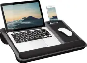 Home Office Pro Lap Desk w/ Wrist Rest, Mouse Pad & Phone Holder - 15.6" Laptops