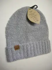 Men's Knit Beanie Hat By Britt's Knits, Light Gray, One Size, Brand New