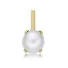 14K Yellow Gold 3MM L-Shape Stud Nose Ring With Fresh Water Pearl - 20 Gauge