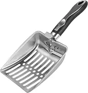 Cat Litter Scoop - Sifter Poop Shovel Clean Tool | Metal Sifter With Ergonomic Handle | Wide Rustproof Poop Shovel |Cat Box Scooper With Handle | Heavy Duty Cleaning Tool For Cats, Dogs, Kittens, Rept