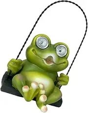 TOYANDONA Outdoor Solar Garden Frog Statue Resin Decorative for Unique Solar Powered Garden Ornament Creative for Lawn and Patio Decor