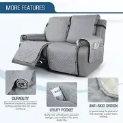 LOVESEAT SOFA COVER Recliner Slipcover with Elastic Straps 2 Seater By TAOCOCO