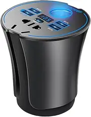 Car Inverter, Fast Charging USB, 0.56x4.33 Inches 12v/24v to 220v Safe Multi-Function Auto Accessories, Car Charger Adapter for Laptops, Road Trips, Camping, Travel
