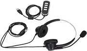 Professional Telephone Headset Noise Cancelling Binaural Headphone with Mic USB Sound Card RJ9 Plug for Call Center Office Customer Service Black H360D RJ9 U900