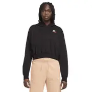 Nike Womens Sportswear Premium Essentials Mod-Crop Club Fleece Hoodie - Black