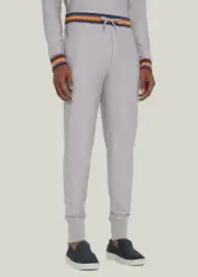 $150 Paul Smith Men's Gray Logo Striped Drawstring Sleep Jogger Pants Size S