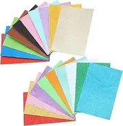 QUMIIRITY 20pcs Sheets Glitter Sheets Self Adhesive Non Adhesive Craft for DIY Projects for Kindergarten Activities Easy to Cut Store for Handmade Decorations