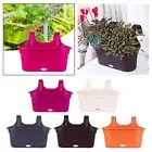 Balcony Railing Planter Window Box Planter with Drainage Hole Home Decor,Flower