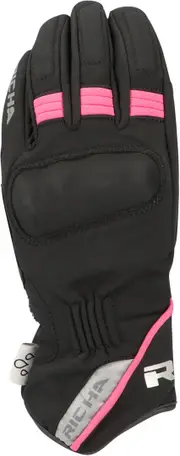 Richa Torch waterproof Ladies Motorcycle Gloves, black-pink, Size 2XL for Women Black Pink
