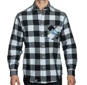 NRL Cronulla Sharks Men's 'Lumberjack' Flannel Shirt - Size 5XL